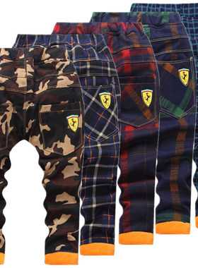 男童裤子加绒2023新款韩版加厚秋冬款儿童装长裤宝宝牛仔加棉裤潮