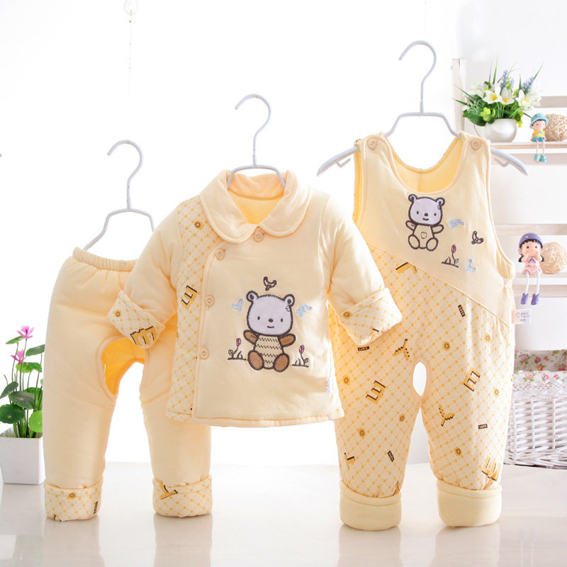 婴儿棉衣新生儿秋冬装男女宝宝棉袄两件套纯棉加厚保暖套装三件套