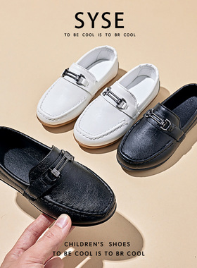 儿童皮鞋2025春季男童黑色舞蹈小皮鞋英伦风宝宝小学生花童演出鞋