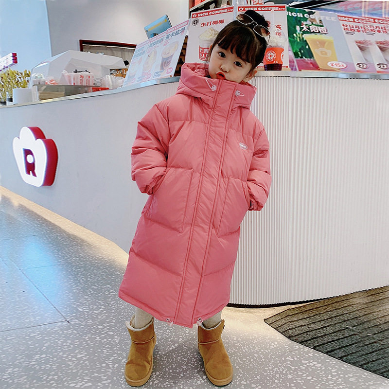 男女童冬装中长款羽绒棉服2025新款儿童中大童加厚女孩冬季外套潮