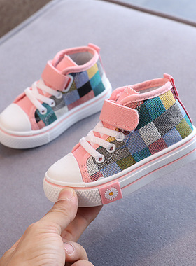 儿童帆布鞋2022春秋新款小童英伦风防滑板鞋男女童休闲幼儿园童鞋