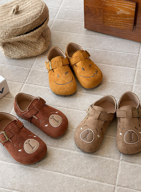 ins儿童小皮鞋2025春秋季新款韩版女童复古勃肯鞋男童软底勃肯鞋