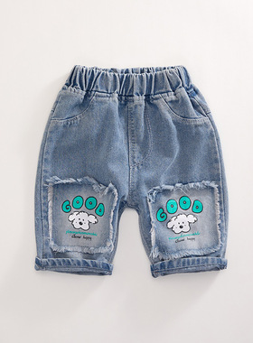 男童牛仔中裤宝宝短裤Summer children's pants儿童牛仔裤五分裤