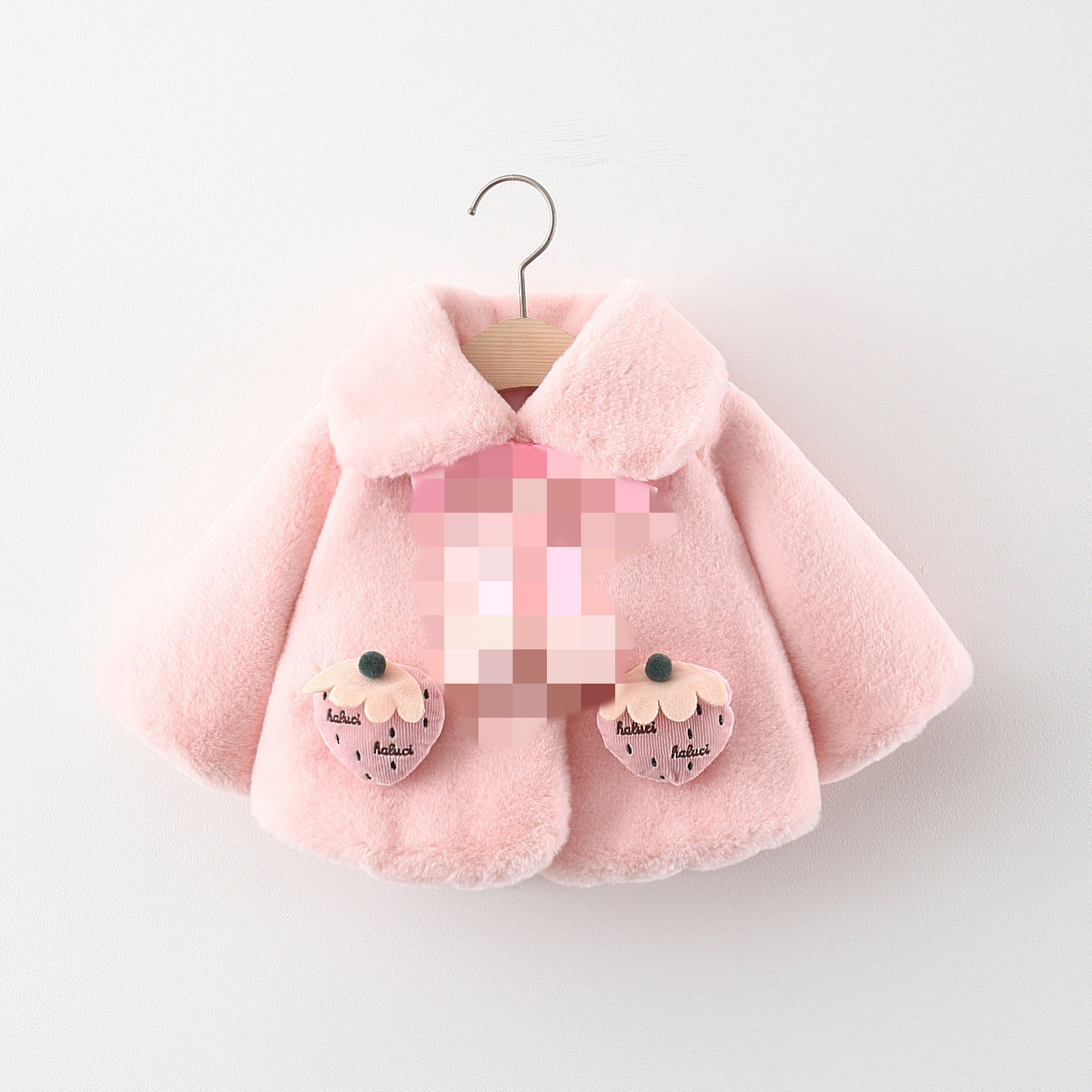 婴幼儿秋冬甜美草莓洋气外套宝宝儿童网红韩版中袖披肩外出服