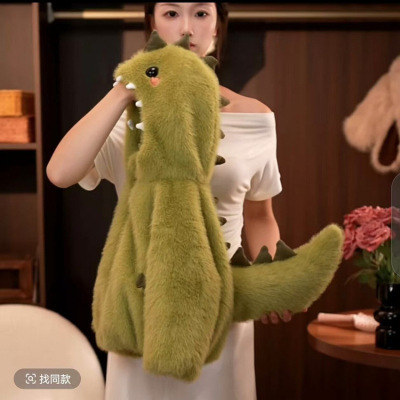 儿童冬季外套毛毛衣2025新款加绒男女童加厚保暖恐龙仿皮草童装