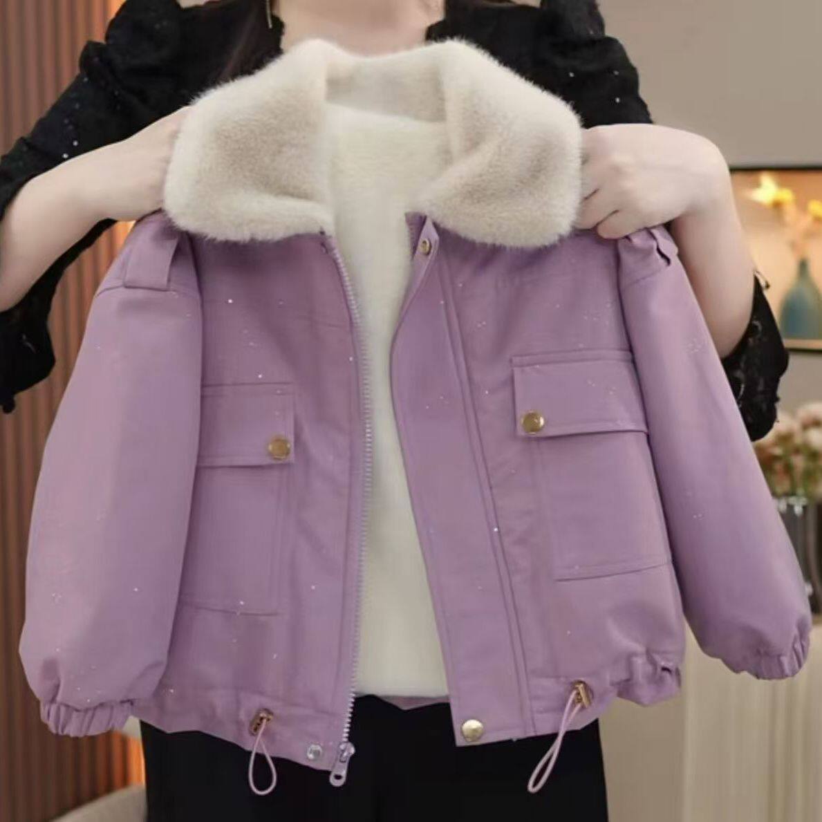 2024新款女童冬装外套韩版派克服棉服加绒加厚儿童洋气棉衣