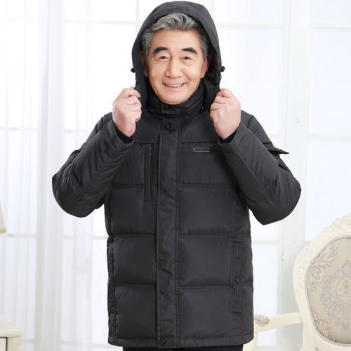 爸爸爷爷款羽绒服加厚冬装外套中老年人中年男士老人父亲冬季衣服