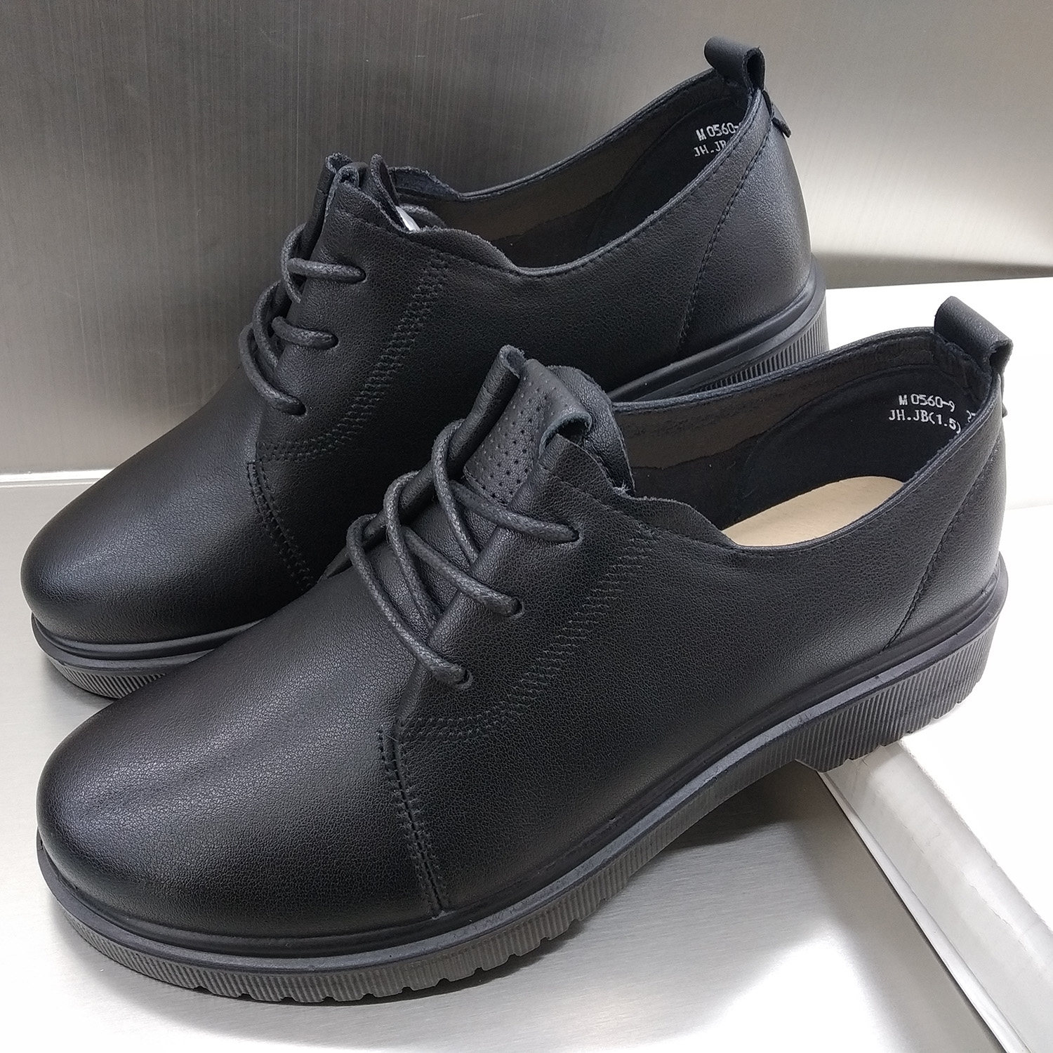 澳伦女鞋2024新款秋季真皮单鞋软底软面中老年皮鞋平底舒适妈妈鞋