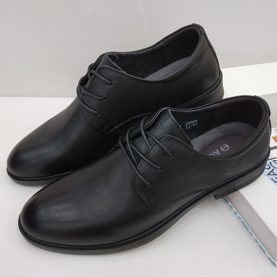 澳伦男鞋2025新款春季商务正装皮鞋真皮男士软底系带中老年爸爸鞋