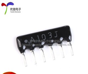 风华A06-103JP 6脚 直插排阻A102J 1K A472J 4.7K 10K 1/8W