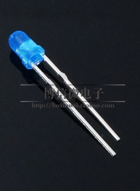 1K装 3mm蓝色蓝光蓝灯珠 F3高亮发光二极管 直插蓝发蓝LED 1K=15