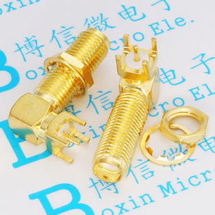 SMA-KWE 加长型23MM 弯座 外螺内孔 射频同轴连接器 天线接头