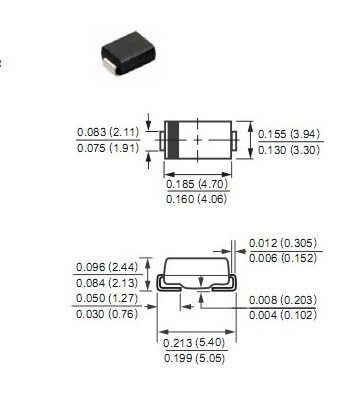 SMBJ6.8CA 5.0/6.0/6.5CA 双向TVS瞬态二极管 P6KE6.8CA DO-214AA