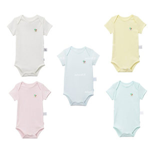 现货日本制mikihouse夏季新生儿抗菌纯棉包屁衣爬爬衣40-1564-619