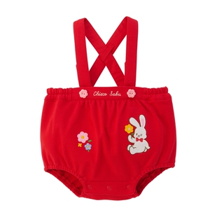 25年日本制mikihouse chieco saku小兔花朵背带田鸡裤23-1501-147