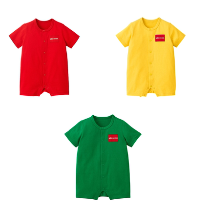 4月超特价mikihouse字母多色短袖连体衣10-1304-490