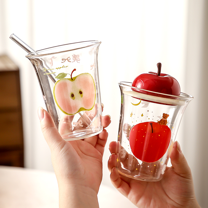 生日礼物女生苹果玻璃水杯伴手礼