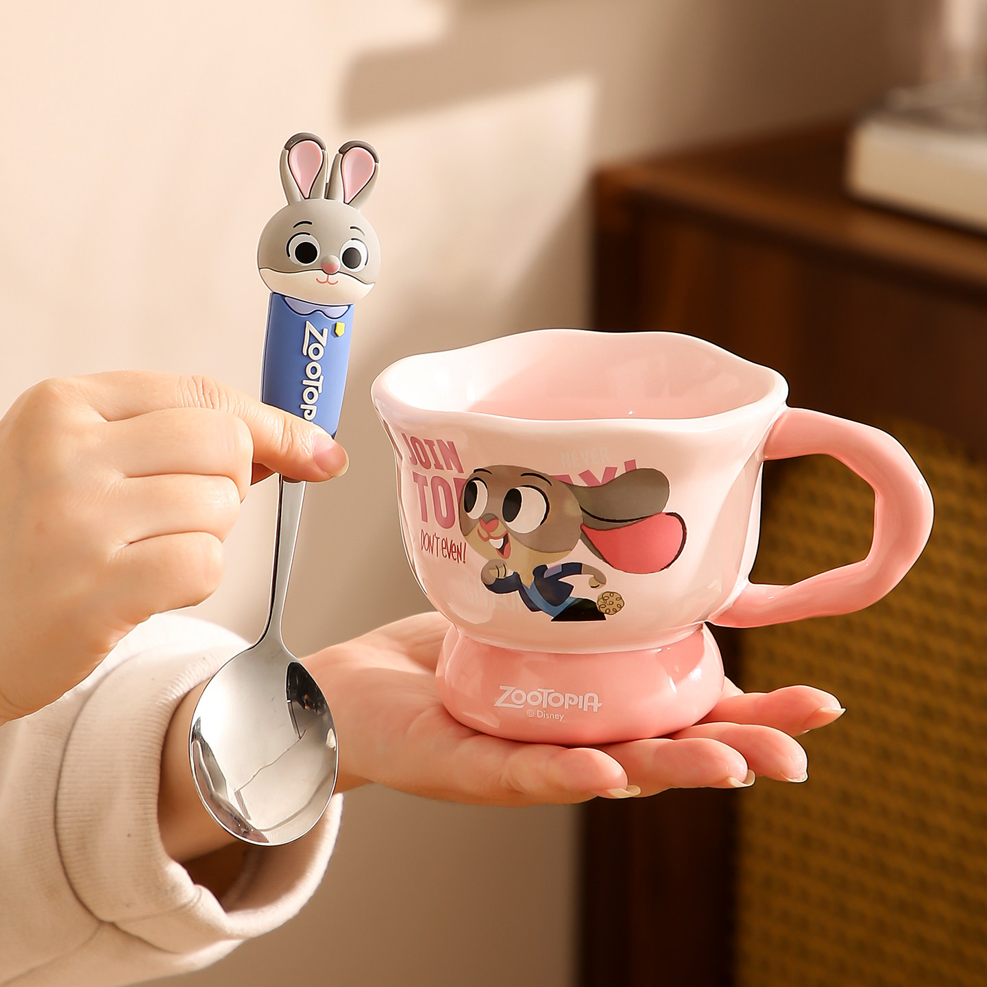 疯狂动物城马克杯朱迪尼克情侣款陶瓷水杯三八女神节生日礼物杯子 - 精东百货商城出品