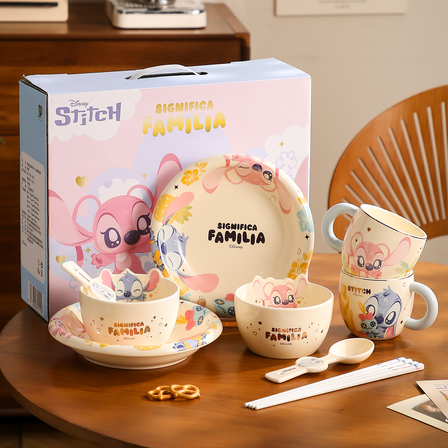 史迪仔可爱餐具送女生一人食礼盒