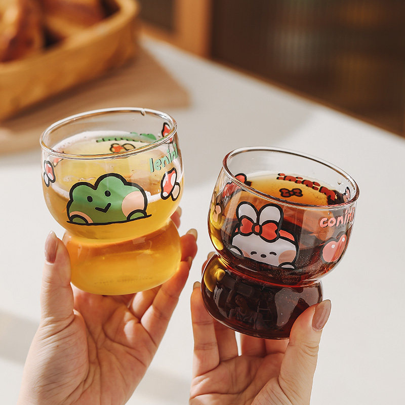 布朗熊minini玻璃水杯叠叠杯2024夏季女生果汁啤酒杯儿童牛奶小杯,餐饮具,玻璃杯,淘宝优惠券,粉丝福利购,淘宝优惠卷