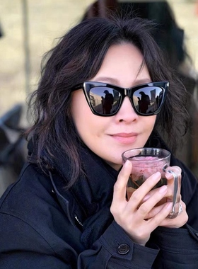 板材框张天爱刘嘉玲同款墨镜女偏光25新品猫眼潮搭太阳眼镜欧美风