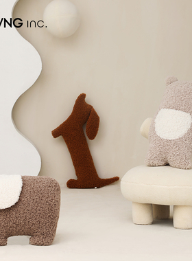 LIVING inc.腊肠狗 毛绒条形抱枕可爱儿童房卧室靠垫午睡枕腰靠枕