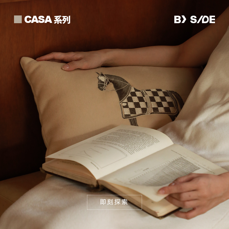 爱马仕法式刺绣沙发靠垫轻奢腰枕