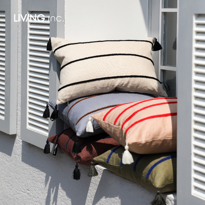 LIVING inc.假日条纹 法式几何沙发抱枕赤贫诧寂波点床头上靠背垫