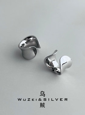 WZ&SILVER设计师款通体S925纯银镀铑金耳骨夹高级轻奢简约百搭