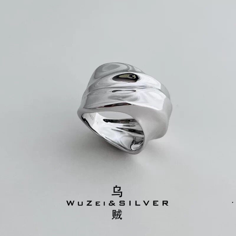 乌贼断码戒指福利！通体S925银镀铑金戒指高级百搭时尚精致