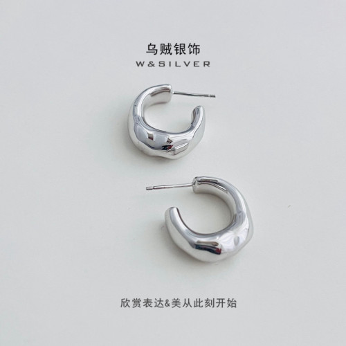 W&SILVER原创设计通体S925纯银耳环女小众高级感简约百搭气质款