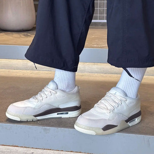 耐克气垫男板鞋Air Jordan 4运动休闲鞋AJ4浅骨色包邮IB8857-141