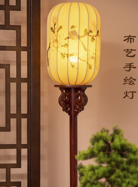 中式实木落地灯宫廷羊皮灯婚礼寿宴舞台戏曲道具橡木灯笼路引定制