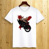 Hao 短袖 Fine Shyt夏季 趣味搞笑猫咪图案创意时尚 T恤男女同款