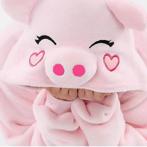 粉猪儿童连体睡衣加厚冬天男女款