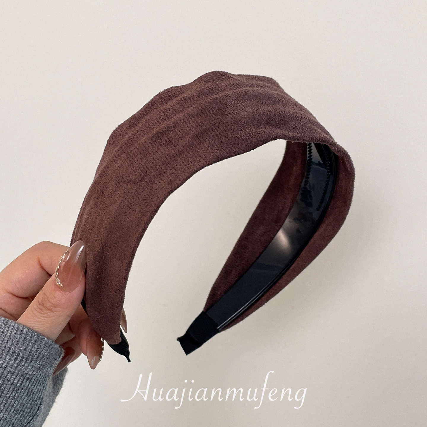黄色针织发箍宽边加宽防滑大头箍