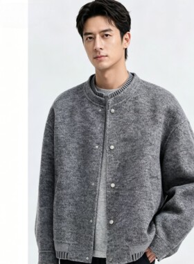 100%绵羊毛男士双面呢夹克