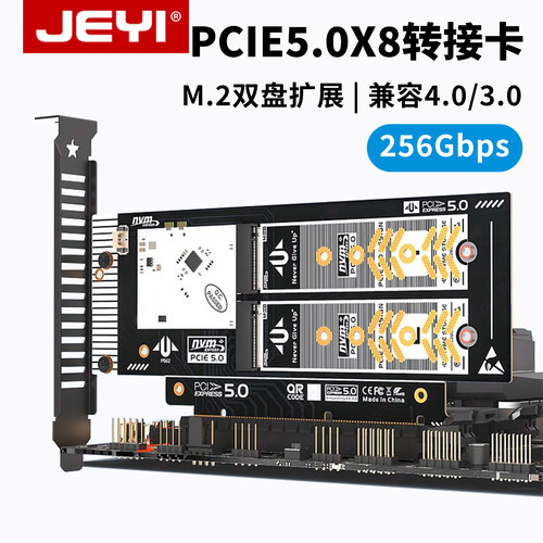 佳翼pcie5.04.0转双盘nvme阵列