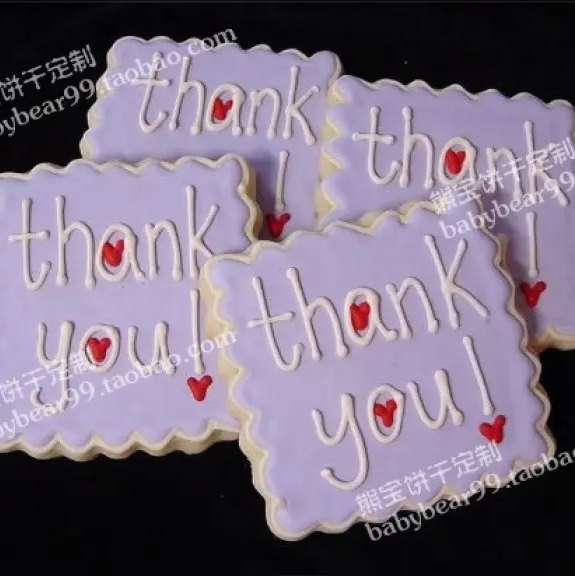 手工翻糖饼干英文定制照片儿童生日礼物宝宝满月周岁感恩节伴手礼