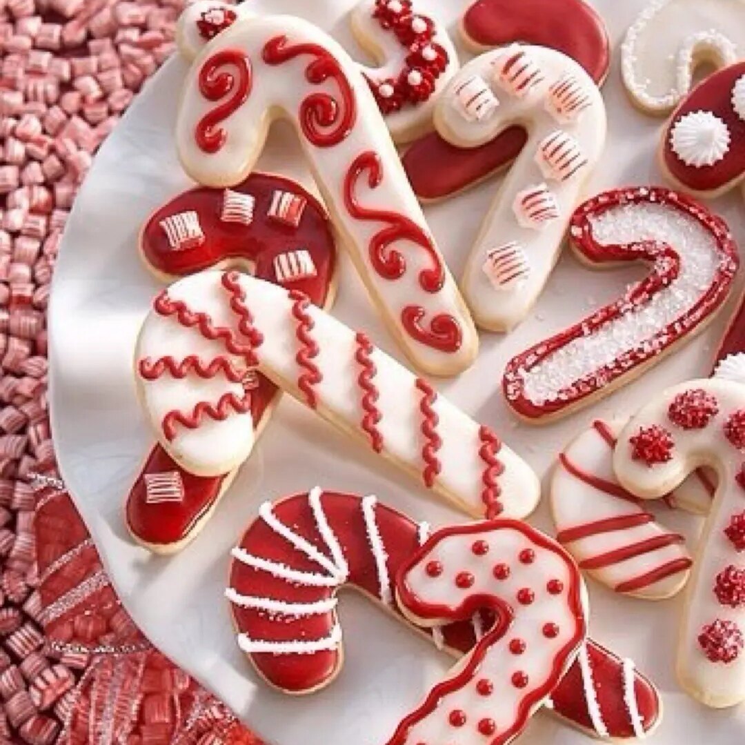 圣诞节拐杖手工翻糖糖霜挂杯饼干定制生日礼物甜品台回礼伴手礼