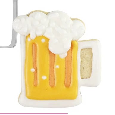 圣诞节啤酒杯手工翻糖糖霜饼干定制活动庆祝节日礼物回礼伴手礼