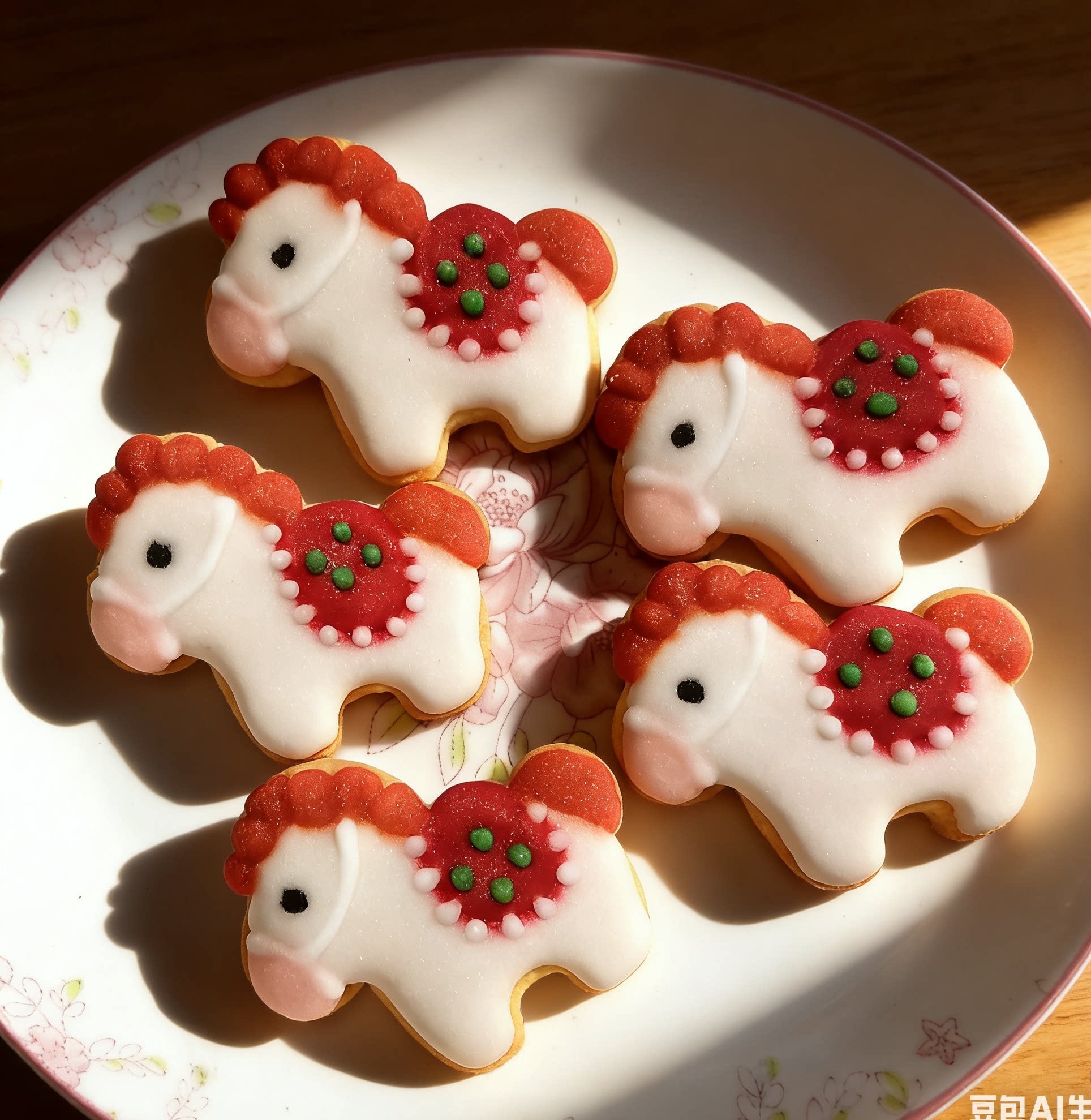 卡通动物小马糖霜饼干定制刻字生日礼物2026春节公司活动回礼朋友