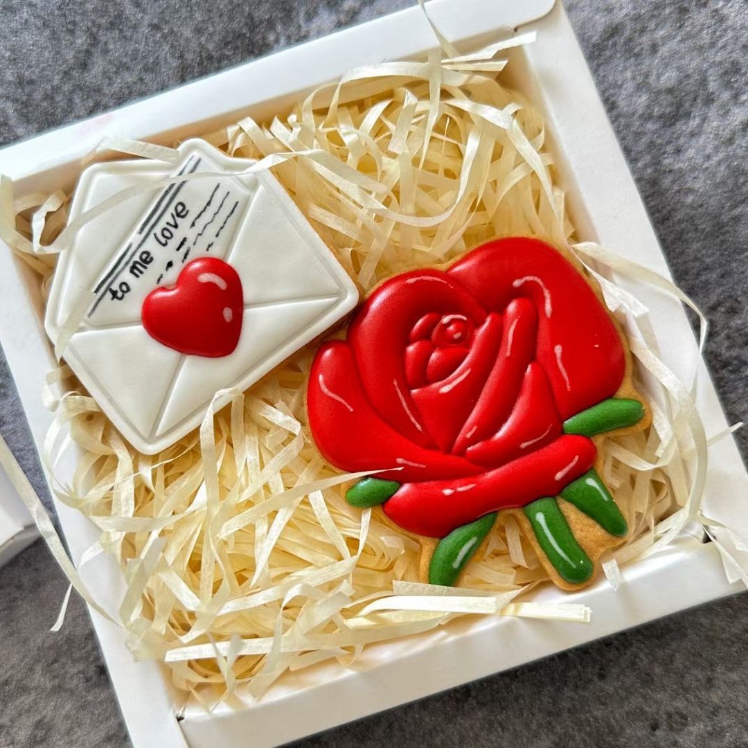 玫瑰花糖霜饼干生日礼物三八妇女节女神节婚礼伴手礼回礼公司开业