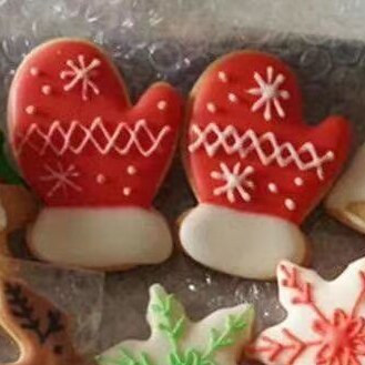 圣诞手套翻糖糖霜饼干定制节日礼物甜品台回礼伴手礼分享儿童礼物