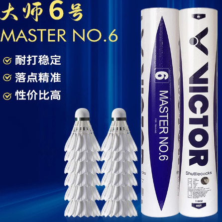 胜利羽毛球大师6号鹅毛76速