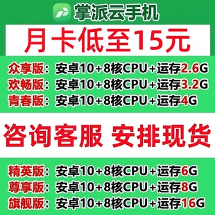 掌派云手机 青春 众享 欢畅 精英 尊享 旗舰 激活码 新增续费转移