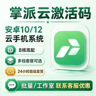 掌派云手机兑换码 众享 欢畅 青春 精英 尊享 旗舰 定制版 年卡