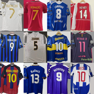 复古球衣法国米利托雷斯内德罗马拉多纳托蒂博卡卡AC罗足球服