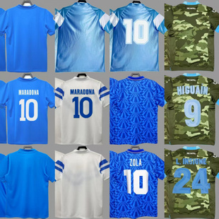 那不L斯复古球衣足球服经典怀旧怀马拉多纳纪念款长短袖球衣