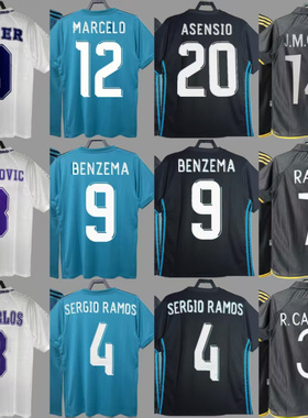 皇M复古足球服C罗纳尔多拉莫斯克罗斯本泽马魔迪里奇贝尔球衣